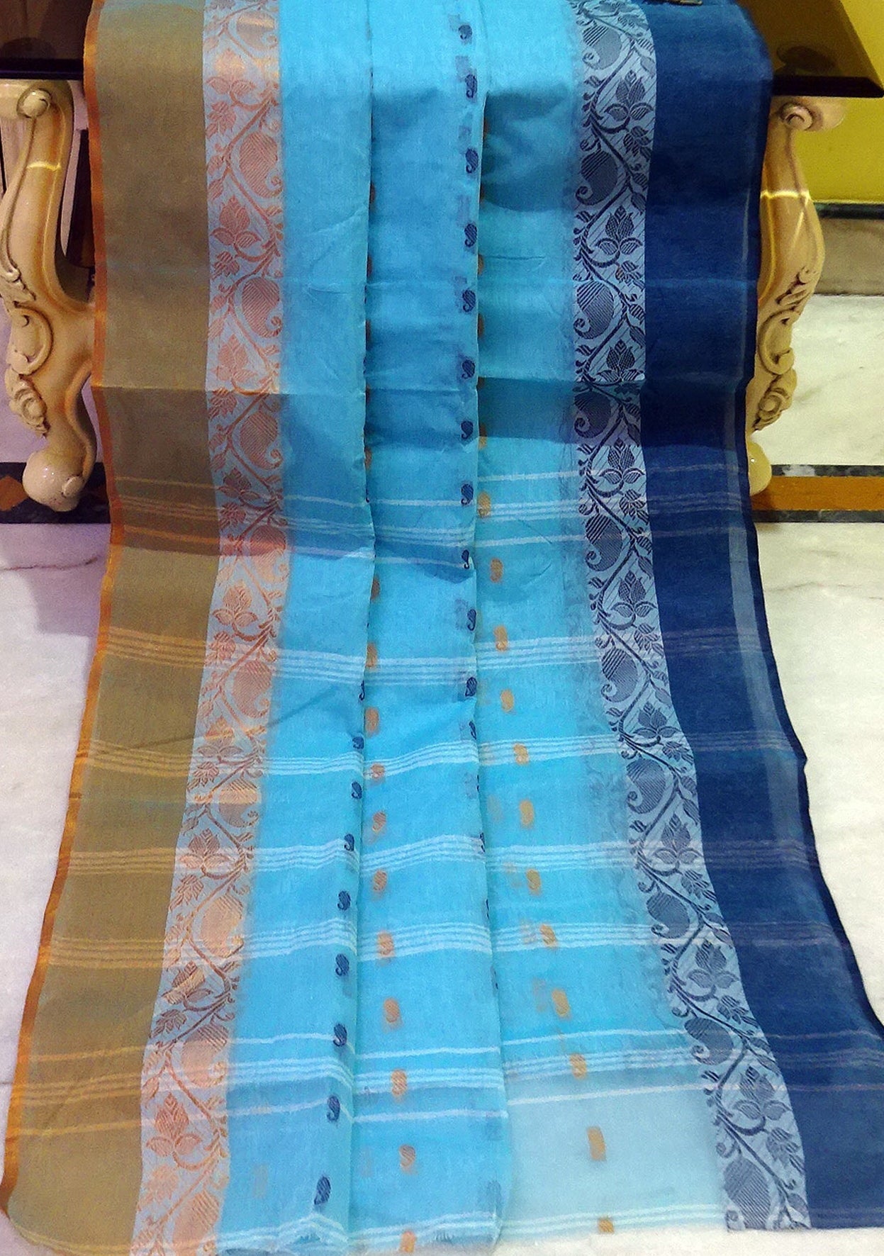 Traditional Handloom Bengal Cotton Saree - db18257