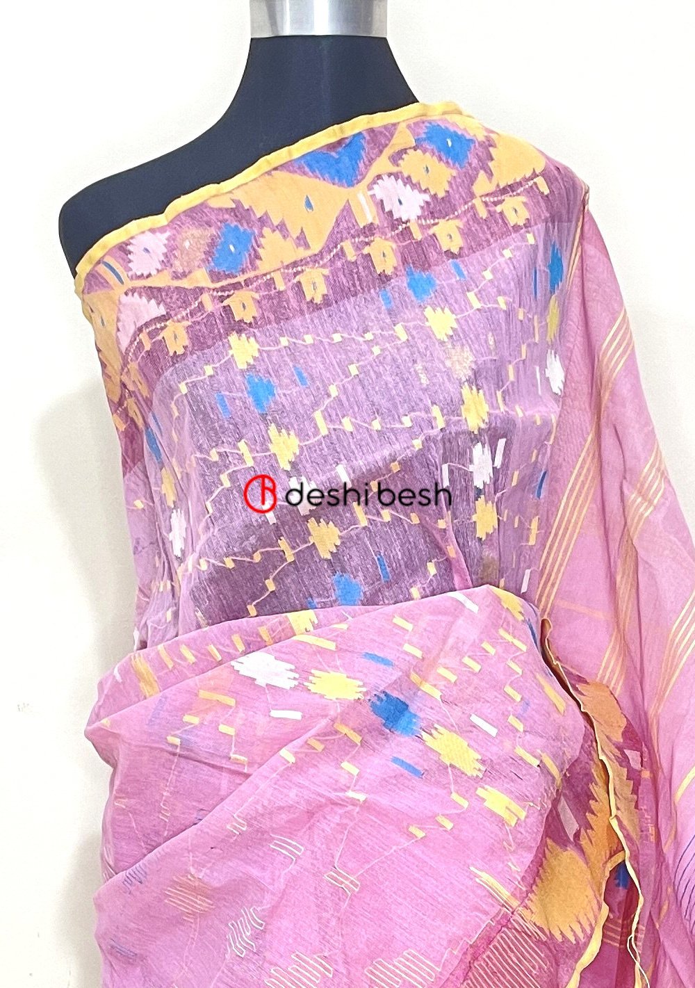 Traditional Handloom Dhakai Cotton Jamdani Saree: Deshi Besh.