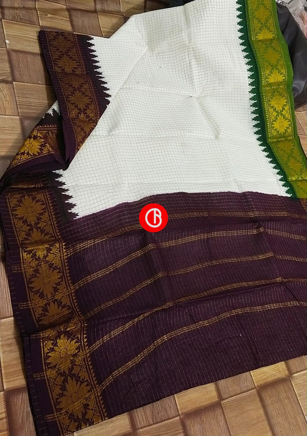 Traditional Handloom Indian Madurai Cotton Saree - db18232
