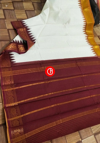 Traditional Handloom Indian Madurai Cotton Saree - db18236