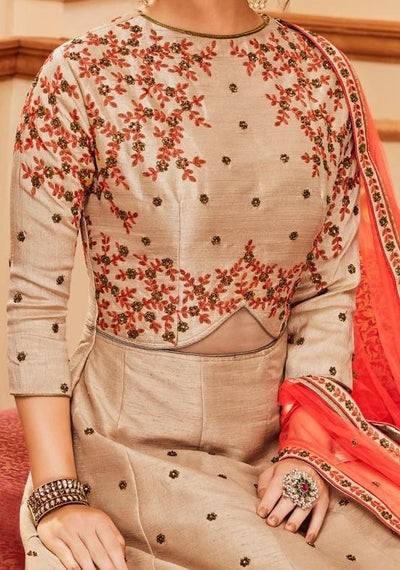 Wedding Affair Designer Melbourne Silk Anarkali Suit: Deshi Besh.